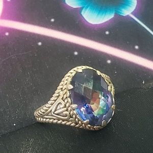 Sterling Silver Fire topas ring size 10.5